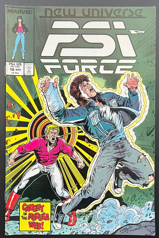 PSI Force #18 Marvel Comic Book Apr. 1988 Direct Edition - CB237 Image 1