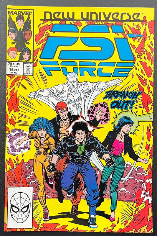 PSI Force #16 Marvel Comic Book Feb. 1988 Direct Edition - CB241 Image 1