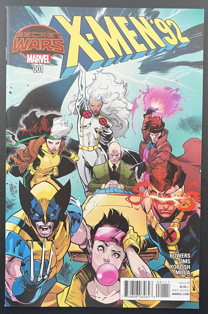 X-Men '92 Secret Wars #1 Marvel Comic Book Aug. 2015 Direct Edition - CB242 Image 1