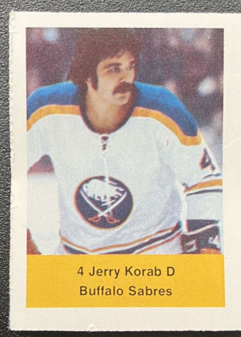 1974-75 Loblaws Hockey Sticker Jerry Korab Sabres V75672 Image 1