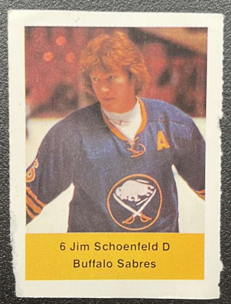 1974-75 Loblaws Hockey Sticker Jim Schoenfield Sabres V75688 Image 1