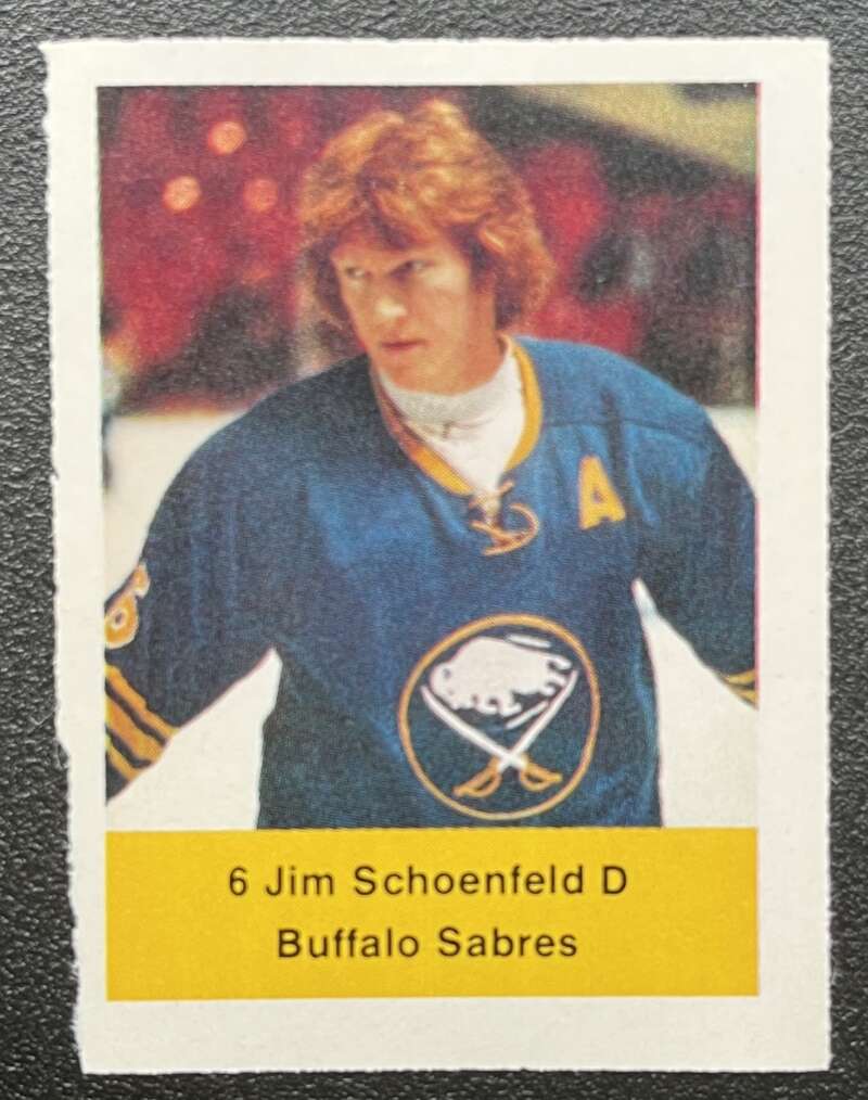 1974-75 Loblaws Hockey Sticker Jim Schoenfield Sabres V75691 Image 1