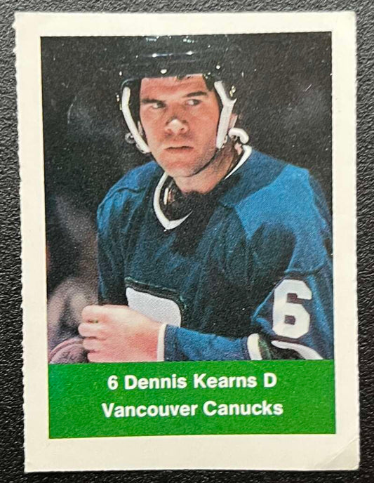 1974-75 Loblaws Hockey Sticker Dennis Kearns Canucks  V75921 Image 1