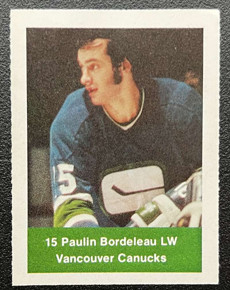 1974-75 Loblaws Hockey Sticker Paulin Bordeleau Canucks  V75922 Image 1