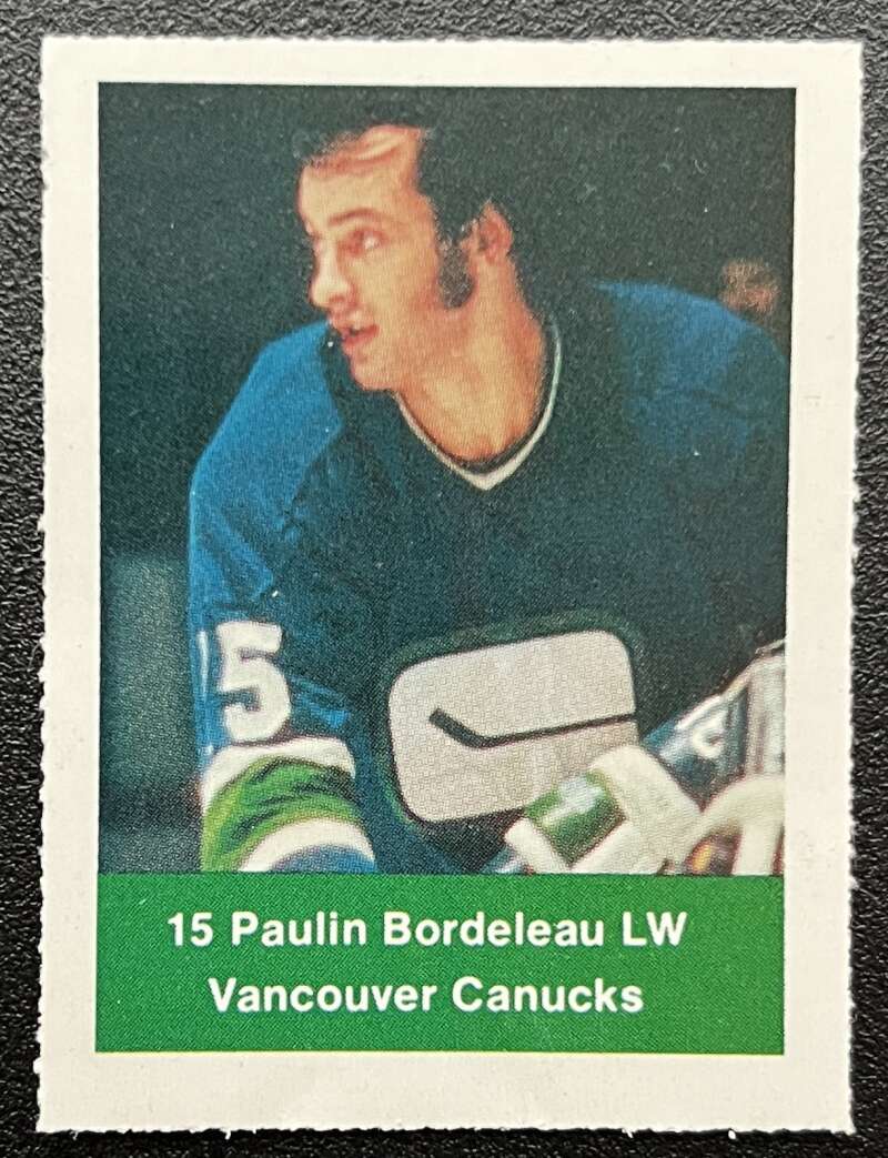 1974-75 Loblaws Hockey Sticker Paulin Bordeleau Canucks  V75924 Image 1