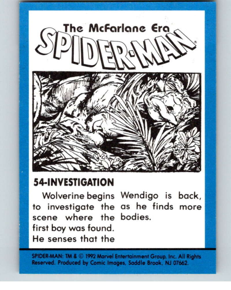 1992 Spider-Man Todd McFarlane Era #54 Investigation V76393 Image 2
