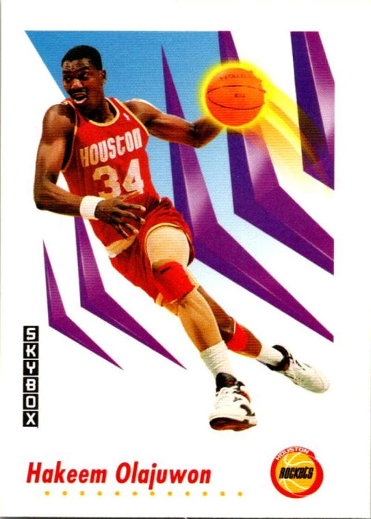 1991-92 SkyBox #105 Hakeem Olajuwon  Houston Rockets  V77025 Image 1