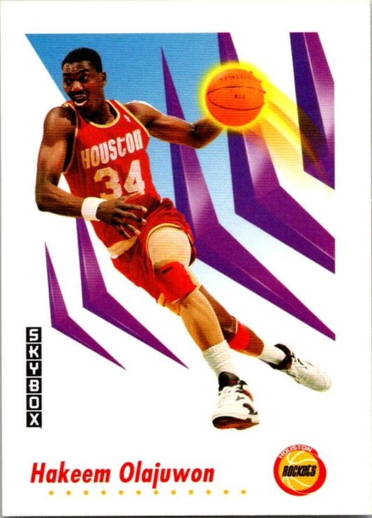 1991-92 SkyBox #105 Hakeem Olajuwon  Houston Rockets  V77026 Image 1