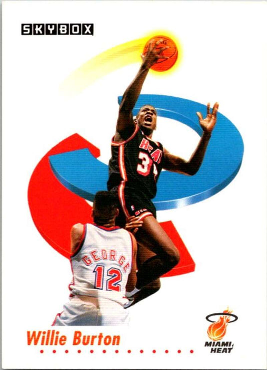 1991-92 SkyBox #144 Willie Burton  Miami Heat  V77084 Image 1
