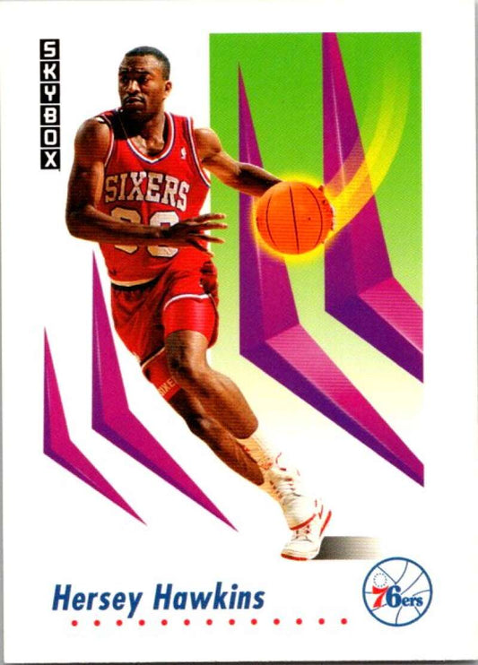 1991-92 SkyBox #216 Hersey Hawkins  Philadelphia 76ers  V77200 Image 1