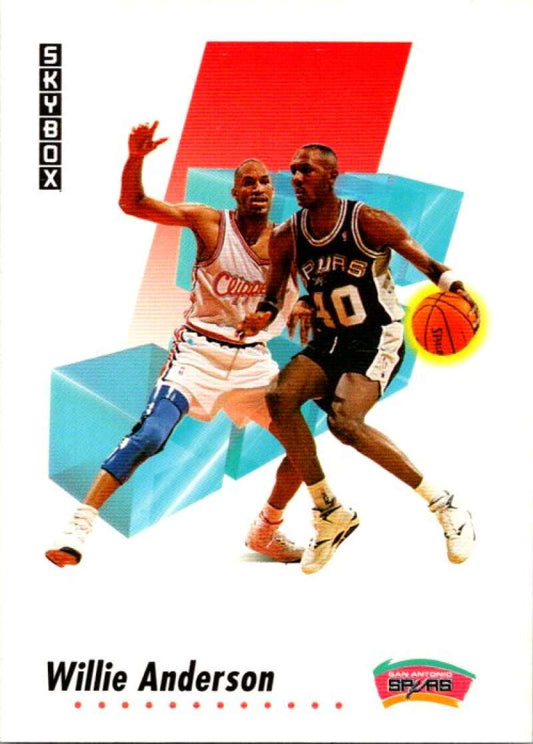 1991-92 SkyBox #254 Willie Anderson  San Antonio Spurs  V77260 Image 1