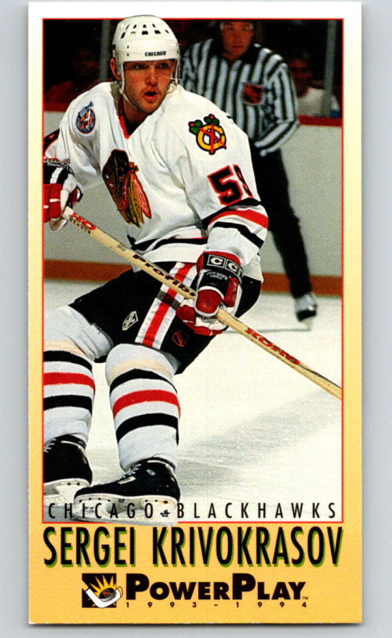 1993-94 PowerPlay #51 Sergei Krivokrasov  Chicago Blackhawks  V77500 Image 1