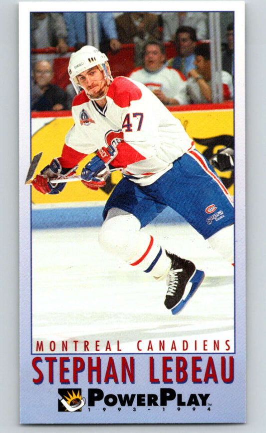 1993-94 PowerPlay #130 Stephan Lebeau  Montreal Canadiens  V77660 Image 1