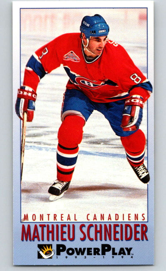 1993-94 PowerPlay #134 Mathieu Schneider  Montreal Canadiens  V77666 Image 1