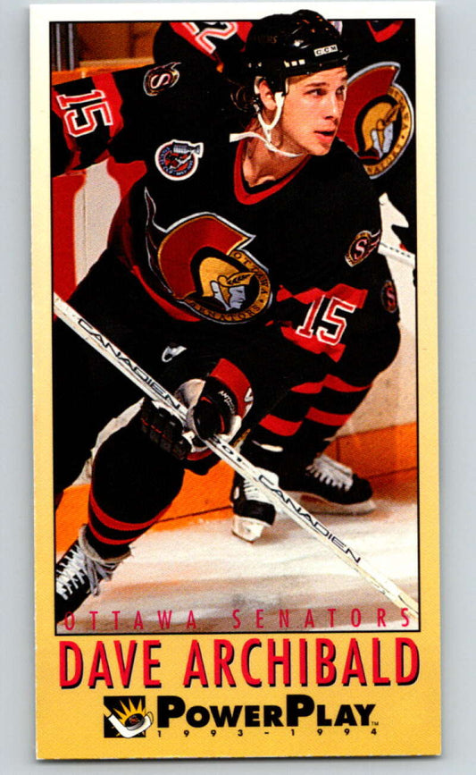 1993-94 PowerPlay #168 Dave Archibald  Ottawa Senators  V77731 Image 1
