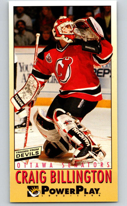 1993-94 PowerPlay #169 Craig Billington  Ottawa Senators  V77733 Image 1