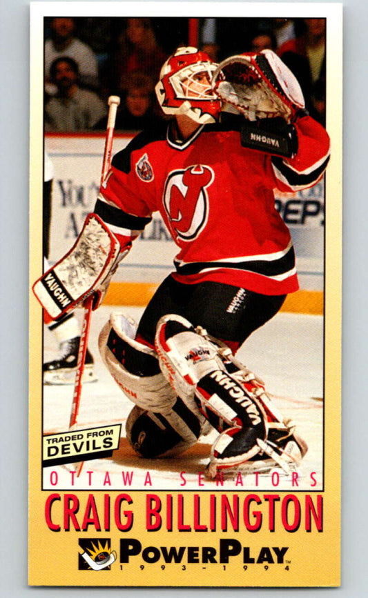 1993-94 PowerPlay #169 Craig Billington  Ottawa Senators  V77734 Image 1