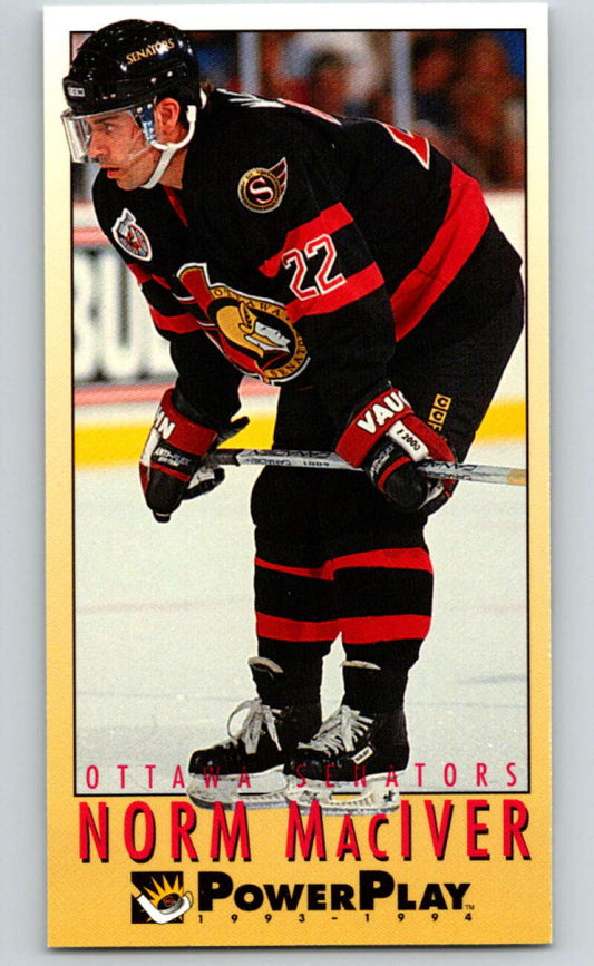 1993-94 PowerPlay #172 Norm Maciver  Ottawa Senators  V77739 Image 1
