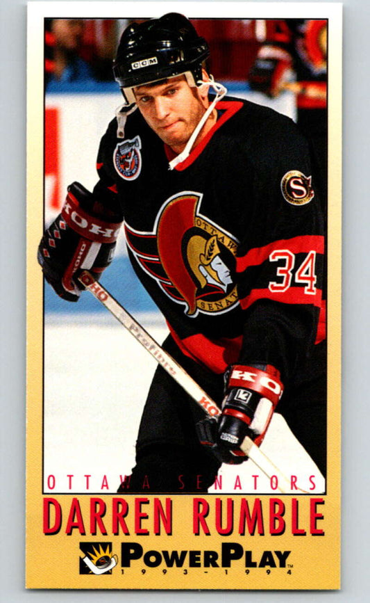 1993-94 PowerPlay #173 Darren Rumble  Ottawa Senators  V77741 Image 1