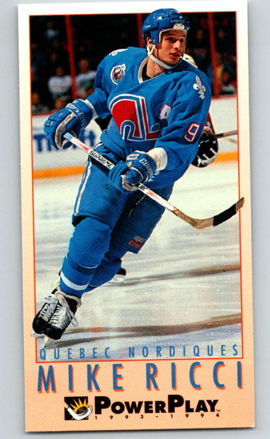1993-94 PowerPlay #202 Mike Ricci  Quebec Nordiques  V77797 Image 1
