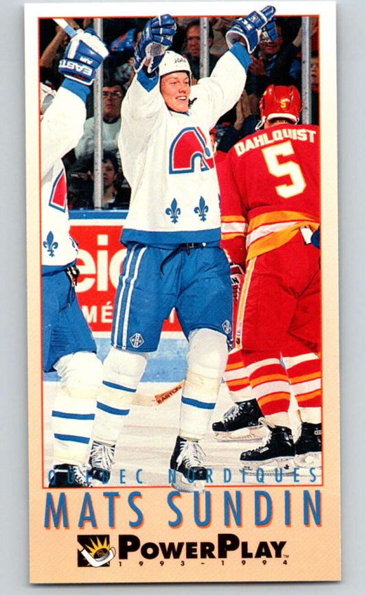 1993-94 PowerPlay #205 Mats Sundin  Quebec Nordiques  V77806 Image 1