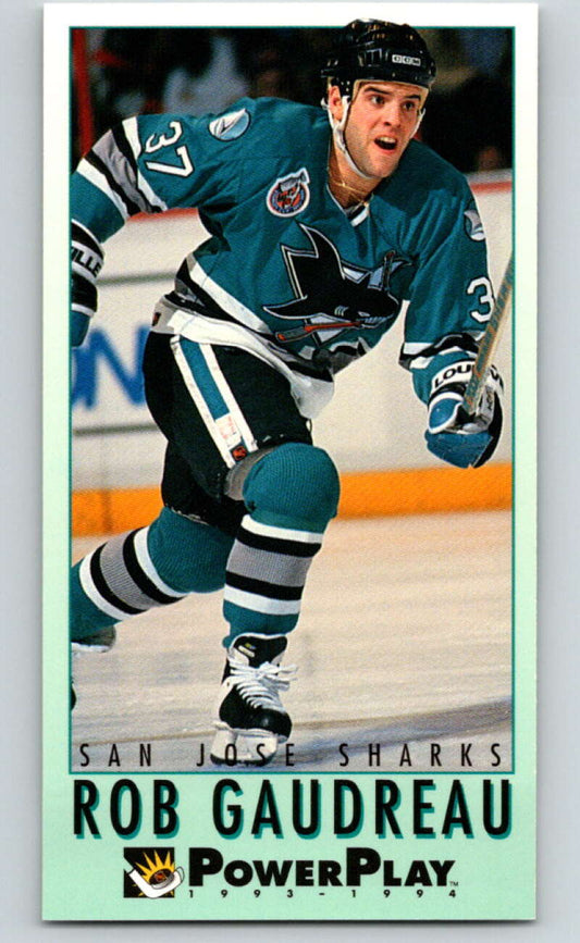 1993-94 PowerPlay #220 Rob Gaudreau  RC Rookie San Jose Sharks  V77840 Image 1