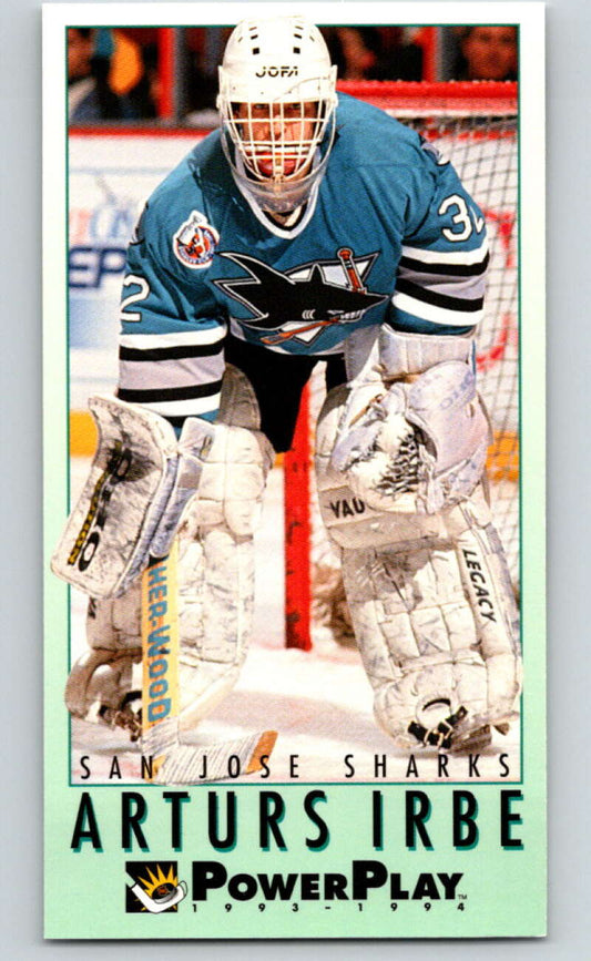 1993-94 PowerPlay #221 Arturs Irbe  San Jose Sharks  V77845 Image 1