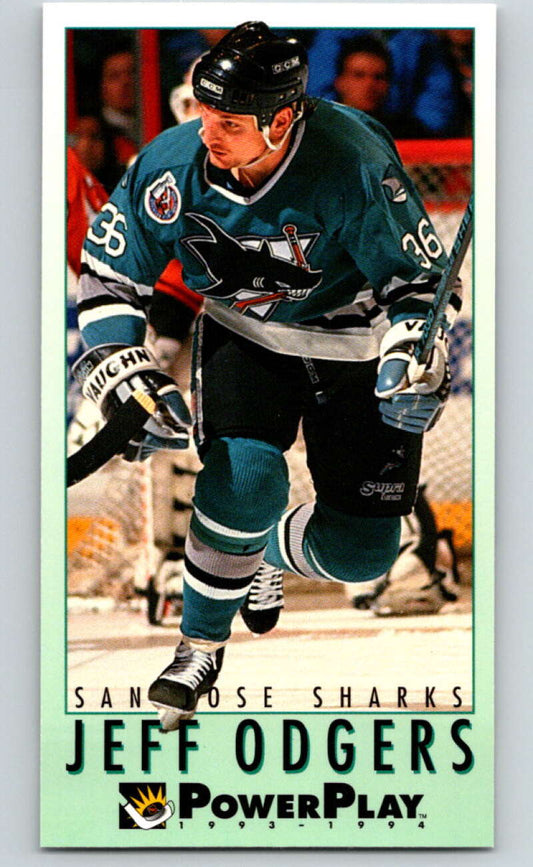 1993-94 PowerPlay #224 Jeff Odgers  San Jose Sharks  V77851 Image 1
