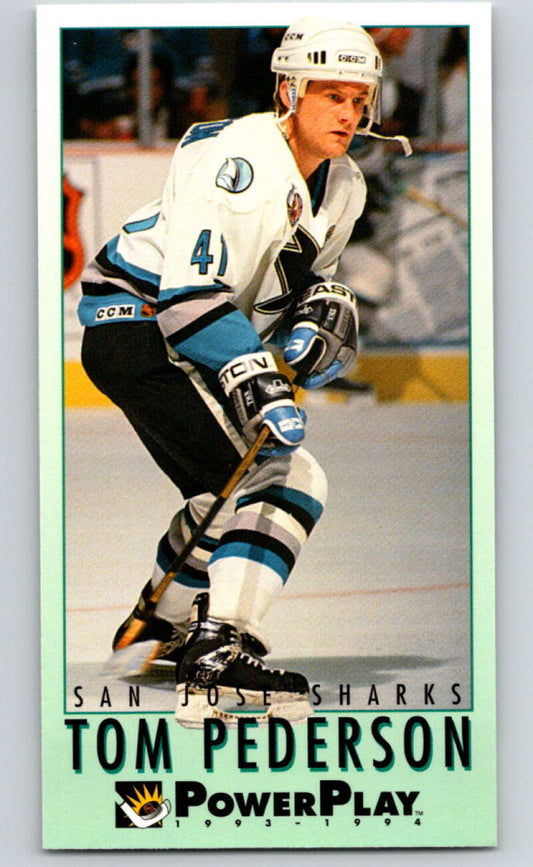 1993-94 PowerPlay #226 Tom Pederson  San Jose Sharks  V77854 Image 1
