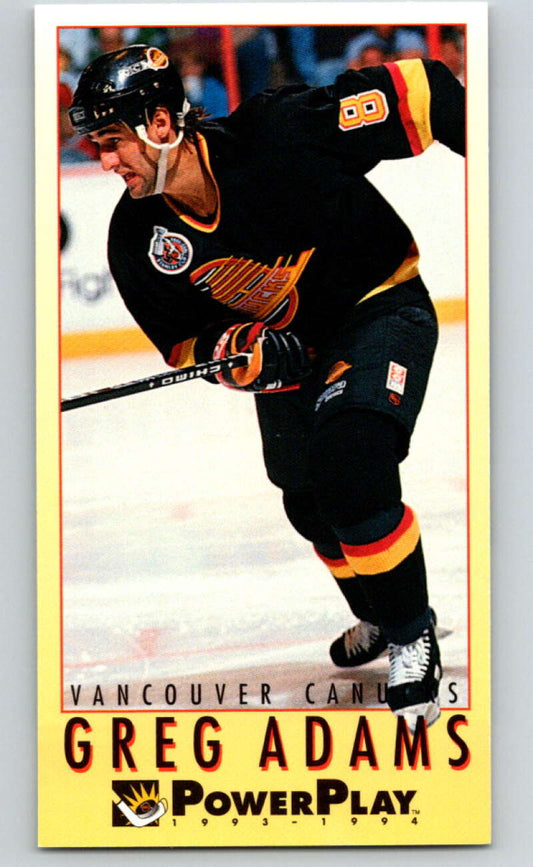 1993-94 PowerPlay #247 Greg Adams  Vancouver Canucks  V77899 Image 1