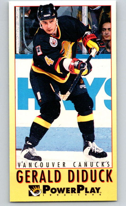 1993-94 PowerPlay #250 Gerald Diduck  Vancouver Canucks  V77903 Image 1
