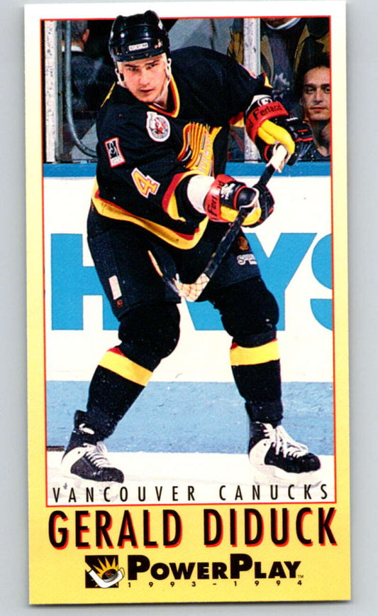 1993-94 PowerPlay #250 Gerald Diduck  Vancouver Canucks  V77905 Image 1