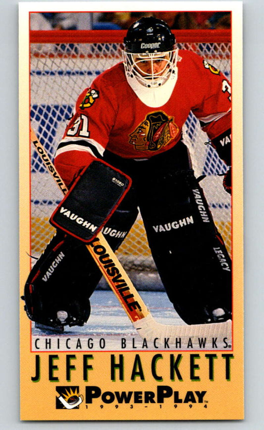 1993-94 PowerPlay #312 Jeff Hackett  Chicago Blackhawks  V78008 Image 1
