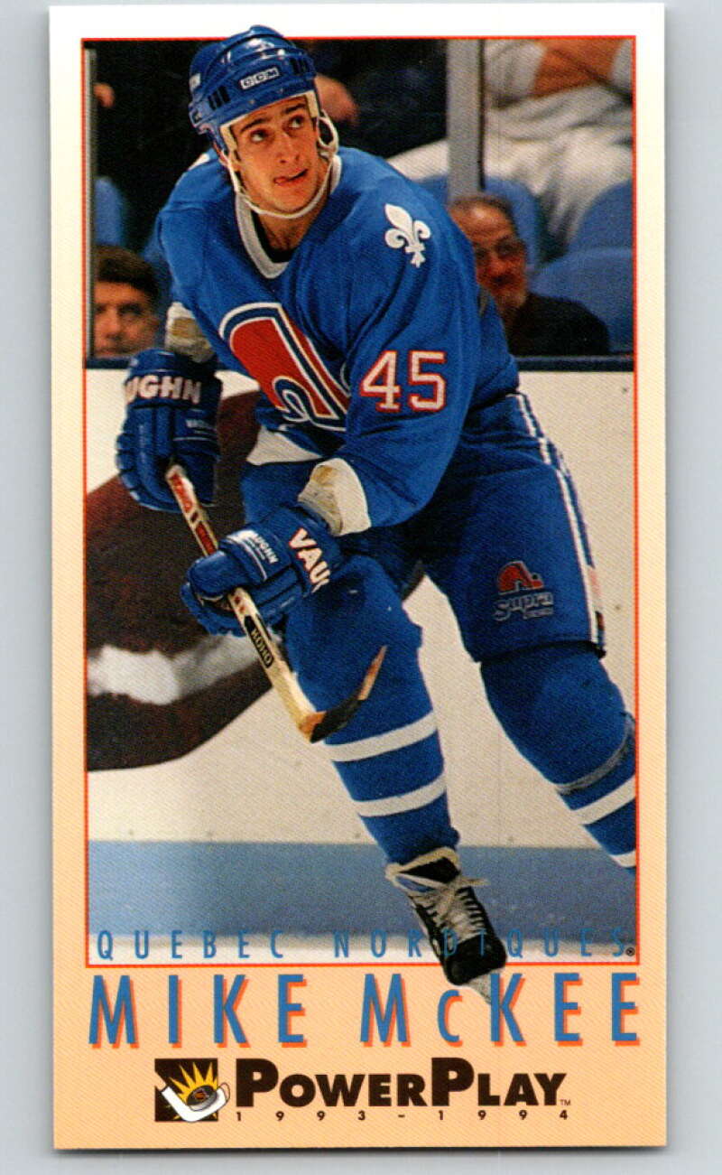 1993-94 PowerPlay #424 Mike McKee  RC Rookie Quebec Nordiques  V78119 Image 1