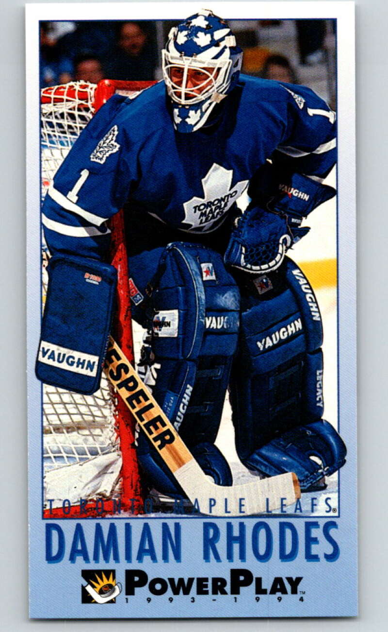 1993-94 PowerPlay #454 Damian Rhodes  RC Rookie Toronto Maple Leafs  V78149 Image 1