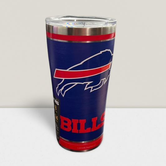 Buffalo Bills Football 20oz Stainless Steel Insulated Tumbler - Keep Liquids Hot/Cold Image 1