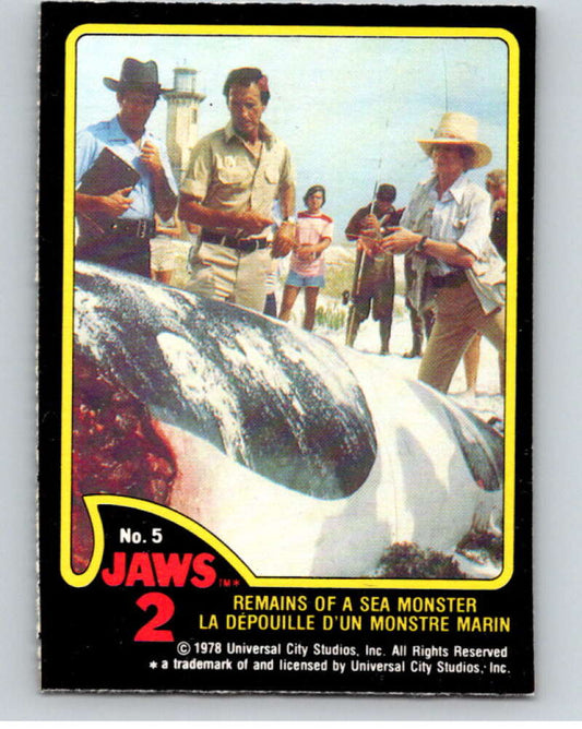1978 Jaws 2 OPC #5 Remains of a Sea Monster..  V78344 Image 1