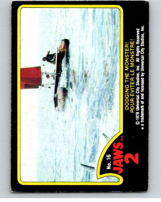 1978 Jaws 2 OPC #16 Dodging the Monster!/Pour..  V78363 Image 1