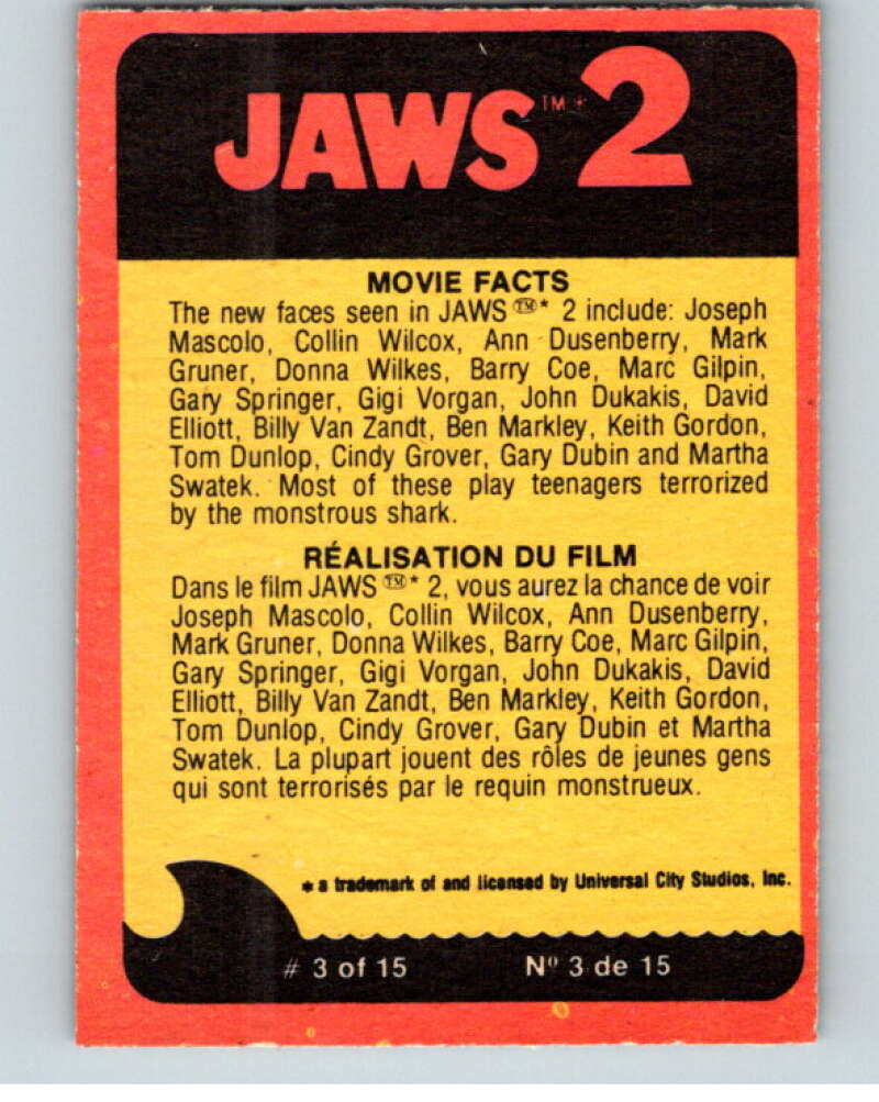 1978 Jaws 2 OPC #23 The Devil from the Deep/Le..  V78374 Image 2