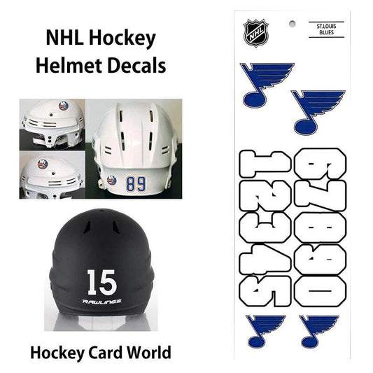 St.Louis Blues (WHITE) Hockey Helmet Decals Set - Numbers & Logos Image 1