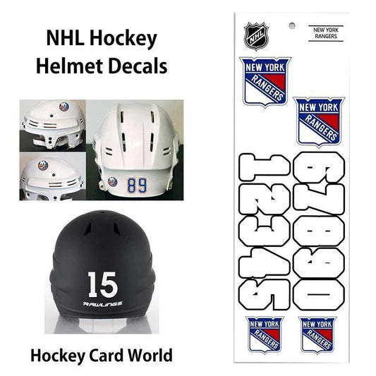 New York Rangers (WHITE) Hockey Helmet Decals Set - Numbers & Logos Image 1