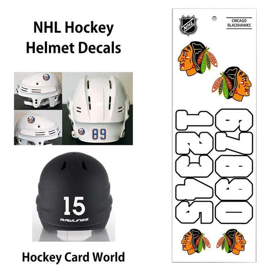 Chicago Blackhawks (WHITE) Hockey Helmet Decals Set - Numbers & Logos Image 1