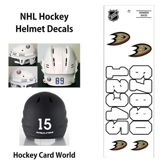 Anaheim Ducks (WHITE) Hockey Helmet Decals Set - Numbers & Logos Image 1