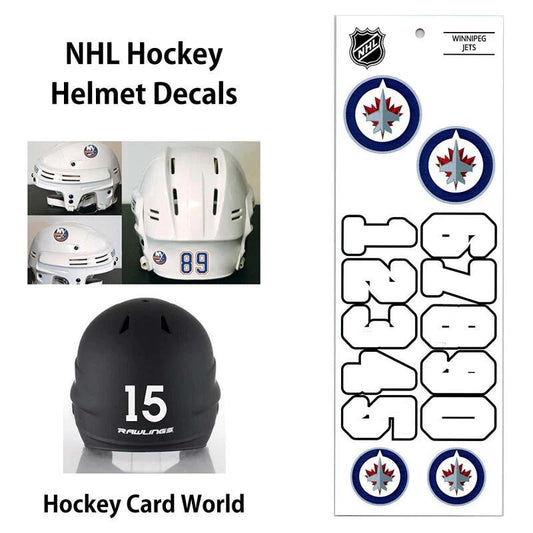 Winnipeg Jets (WHITE) Hockey Helmet Decals Set - Numbers & Logos Image 1