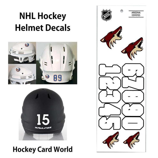 Phoenix Coyotes (WHITE) Hockey Helmet Decals Set - Numbers & Logos Image 1