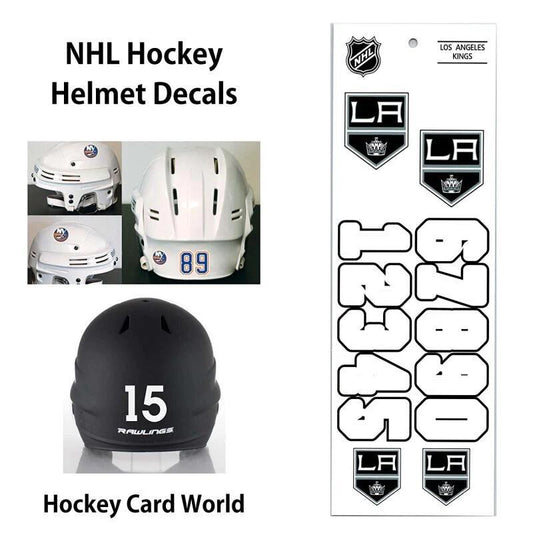 Los Angeles Kings (WHITE) Hockey Helmet Decals Set - Numbers & Logos Image 1