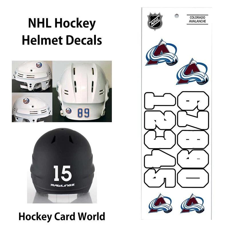 Colorado Avalanche (WHITE) Hockey Helmet Decals Set - Numbers & Logos Image 1