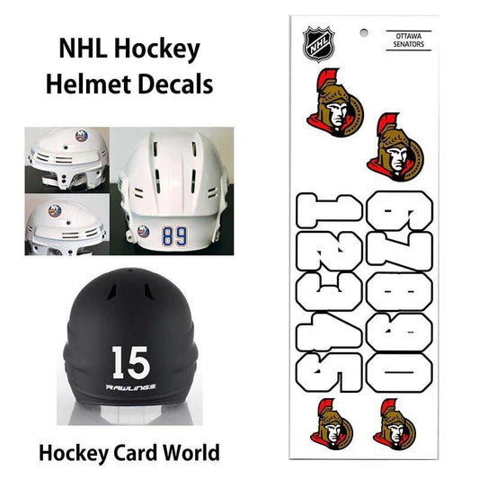 Ottawa Senators (WHITE) Hockey Helmet Decals Set - Numbers & Logos Image 1