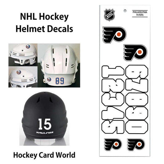 Philadelphia Flyers (WHITE) Hockey Helmet Decals Set - Numbers & Logos Image 1