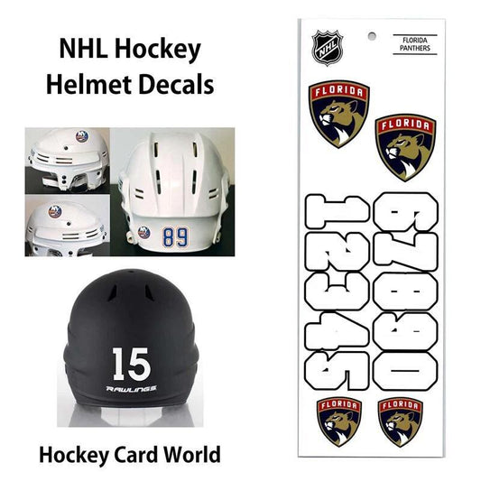 Florida Panthers (WHITE) Hockey Helmet Decals Set - Numbers & Logos Image 1